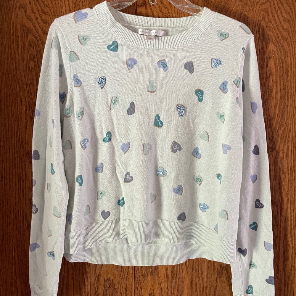 Conversation Hearts Beaded Valentines Sweater